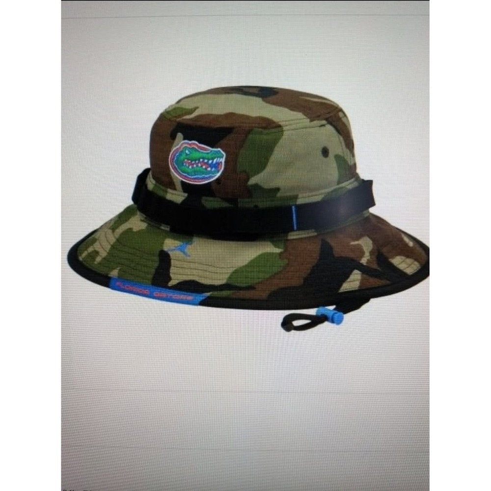 Jordan Florida Gators Football Team Issued Coaches Sideline Camo Bucket Hat S/M